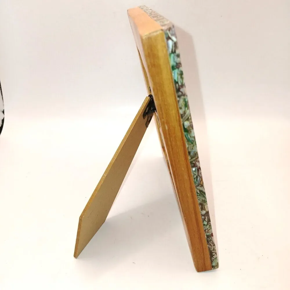 Mother of Pearl Picture Frame Shell Mosaic Photo Frame or Wall Art Bird & Flower